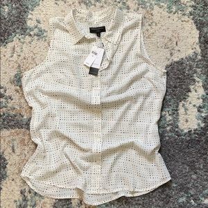 White button down blouse